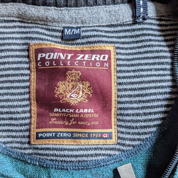 Point zero black label sweater size M green/blue color - Picture 3 of 3